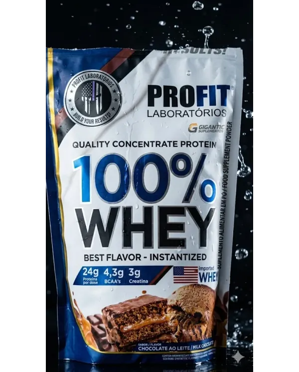 100% Whey Protein Concentrado Profit Laboratórios 900g com Creatina e BCAA