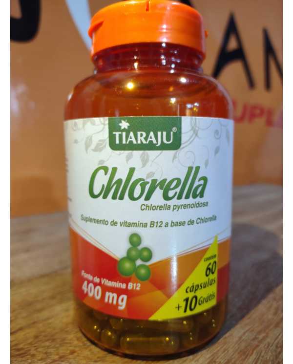 Chlorella 60 cápsulas + 10 grátis, de 400 mg