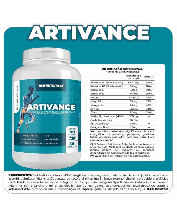 Artivance 90 Cápsulas - Suplemento para Saúde Articular New Nutrition