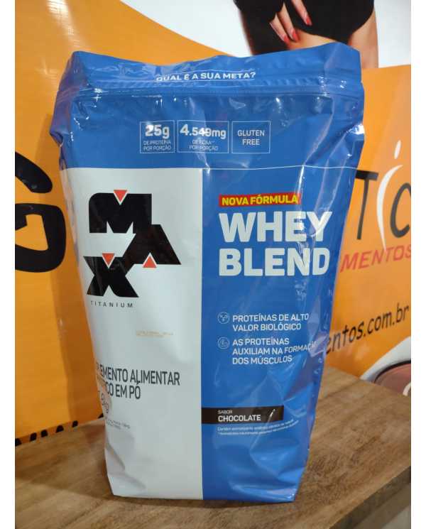 Whey Blend 900g Nova Fórmula Refil sache - Max Titanium