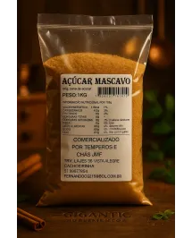 Açúcar Mascavo Natural 1kg – Sem Glúten – Produto Alimentício de Cana-de-Açúcar