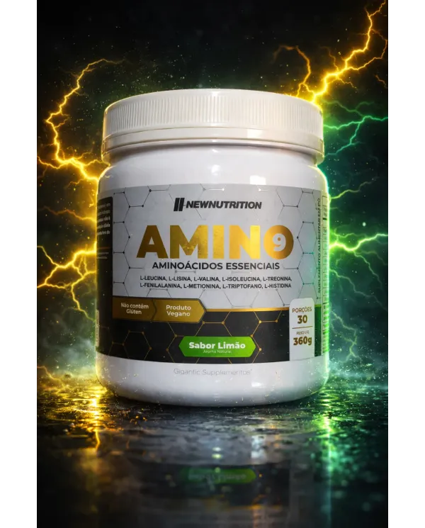 Amino 9 NewNutrition Aminoácidos Essenciais 360g Vegano Sem Glúten