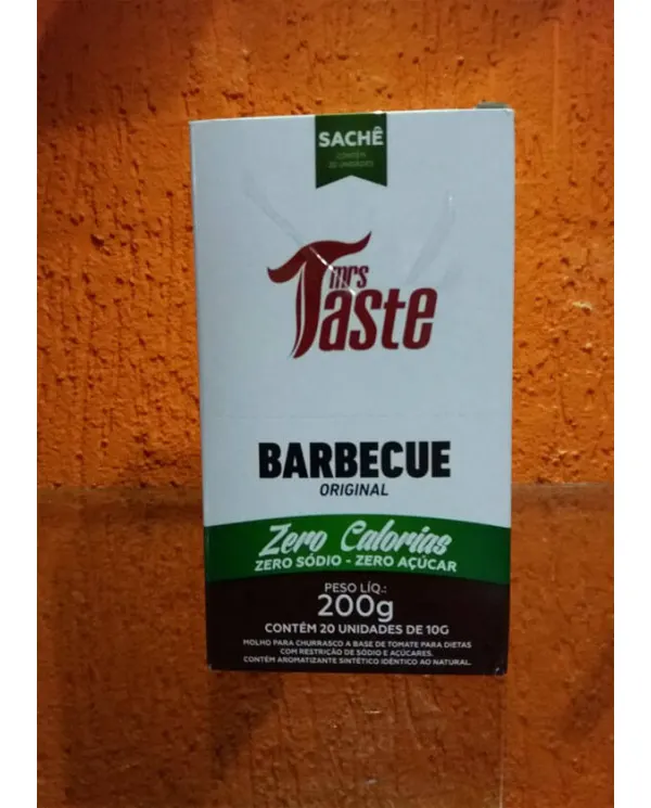 BARBECUE 200G 20 UNIDADES DE 10G ZERO SÓDIO CALORIAS AÇÚCAR