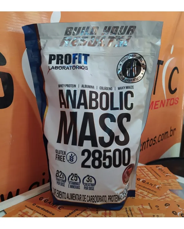 Anabolic Mass 28500 Profit 3kg Hipercalórico Whey Creatina Sem Glúten