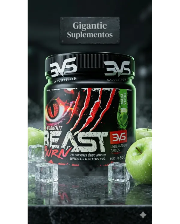 Beast Burn 3VS Nutrition Pré-Treino Termogênico 300g 50 Doses