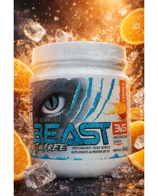 Pré Treino Beast Stim Free 3VS 300g 30 Doses Sem Cafeína Com Creatina e Citrulina