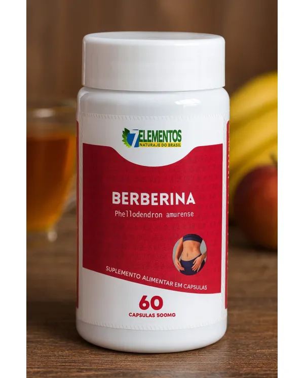 Berberina 500mg 60 Cápsulas – Suplemento Alimentar Natural – 7 Elementos