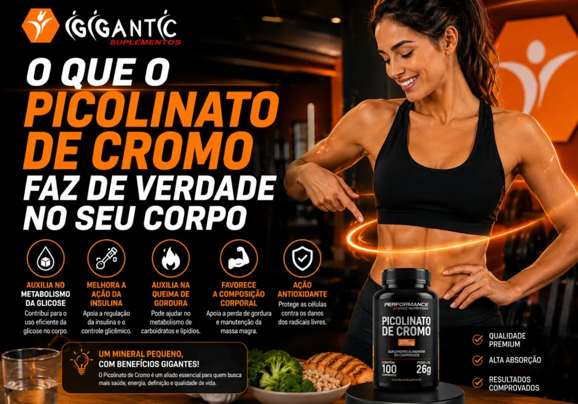PICOLINATO DE CROMO: O QUE ELE FAZ NO SEU CORPO
