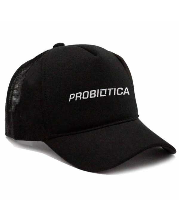 Boné de Brim c/ Logo Bordado Preto Probiótica