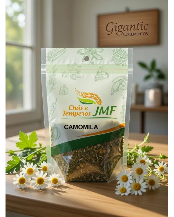 Chá de Camomila Natural JMF 40g | Calmante, Digestivo e Relaxante