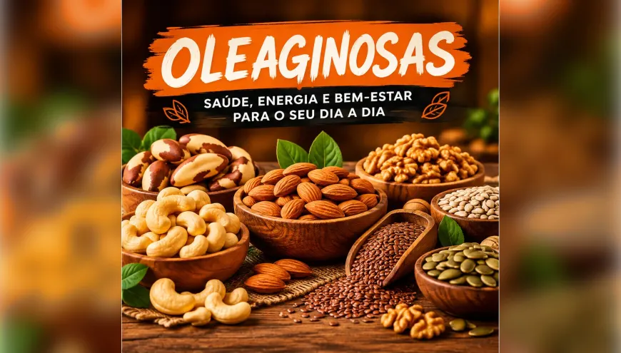 Seleção de oleaginosas como castanhas, nozes, amêndoas e sementes da Gigantic Suplementos
