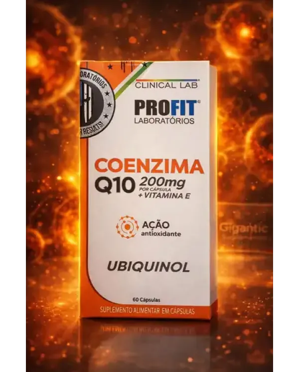 Coenzima Q10 200mg + Vitamina E 20mg 60 cápsulas Profit Labs - Suplemento Antioxidante Sem Glúten
