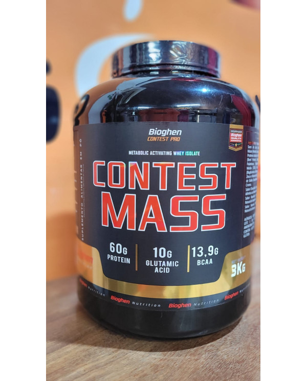 Contest Mass 3kg Suplemento Hipercalórico 60g Proteína - Bioghen 