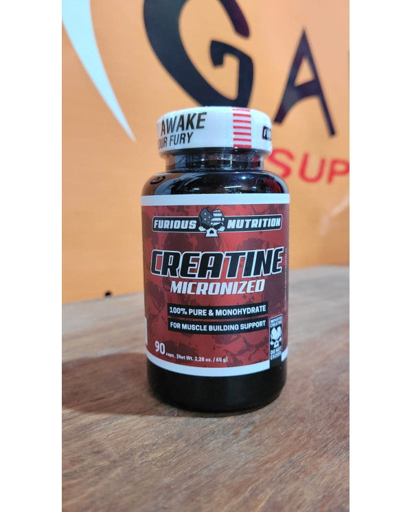 Creatine Micronized 100% Pure Monohydrate 90 cápsulas – Furious Nutrition