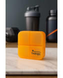 Porta Comprimidos 4 Divisórias Laranja Laboratório Tiaraju – Organizador de Cápsulas 