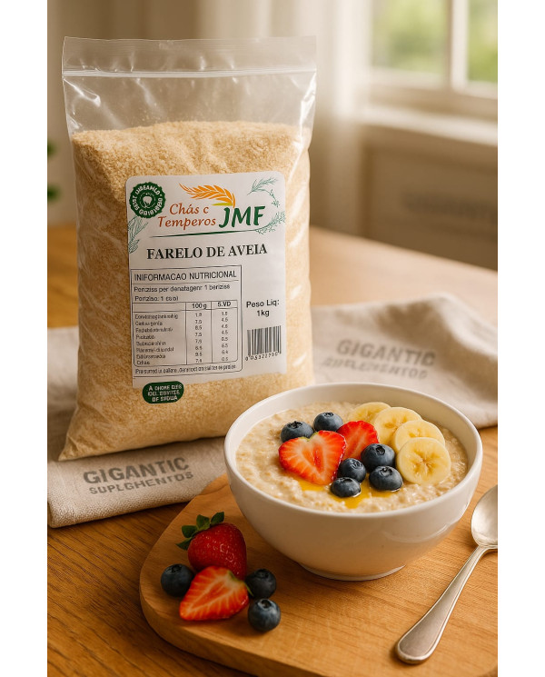 Farelo de Aveia JMF 1kg - Produto Natural e Integral