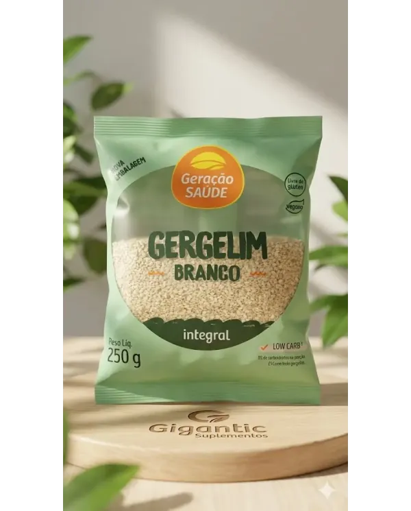 Gergelim Branco Integral 250g Sem Glúten Vegano Low Carb Gergelim Branco Integral 250g Sem Glúten Vegano Low Carb