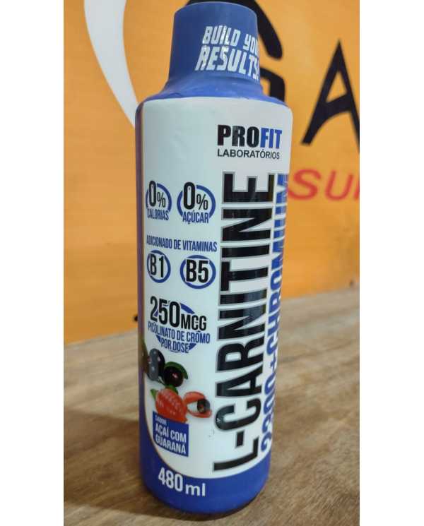 L-Carnitine 480ml Carnitina Líquida 2300 + Chromium Profit