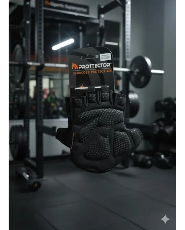 Luva Elastic Fitness Prottector Preta Antiderrapante para Musculação