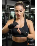 Luva Elastic Fitness Prottector Preta Antiderrapante para Musculação