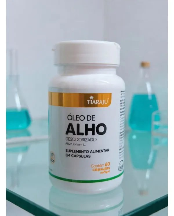 Óleo de Alho Desodorizado Tiaraju 60 Cápsulas Softgel – Suplemento Alimentar Natural