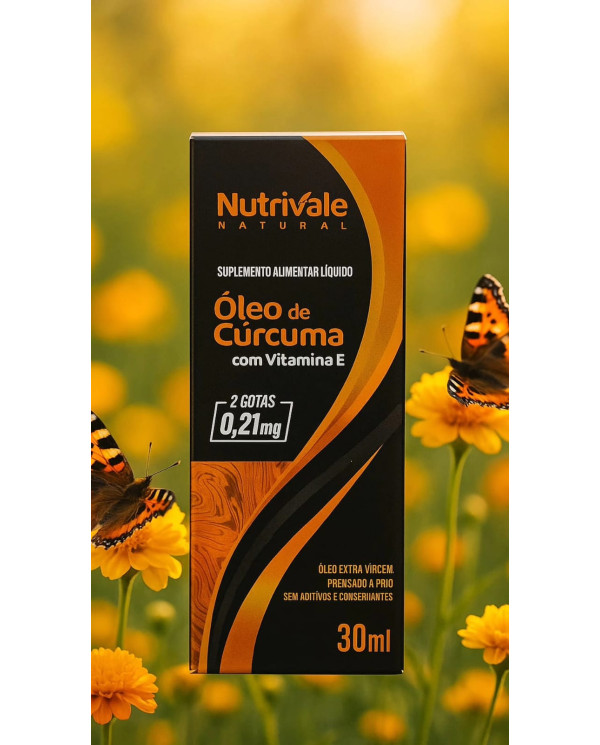 Óleo de Cúrcuma com Vitamina E 30ml - Nutrivale