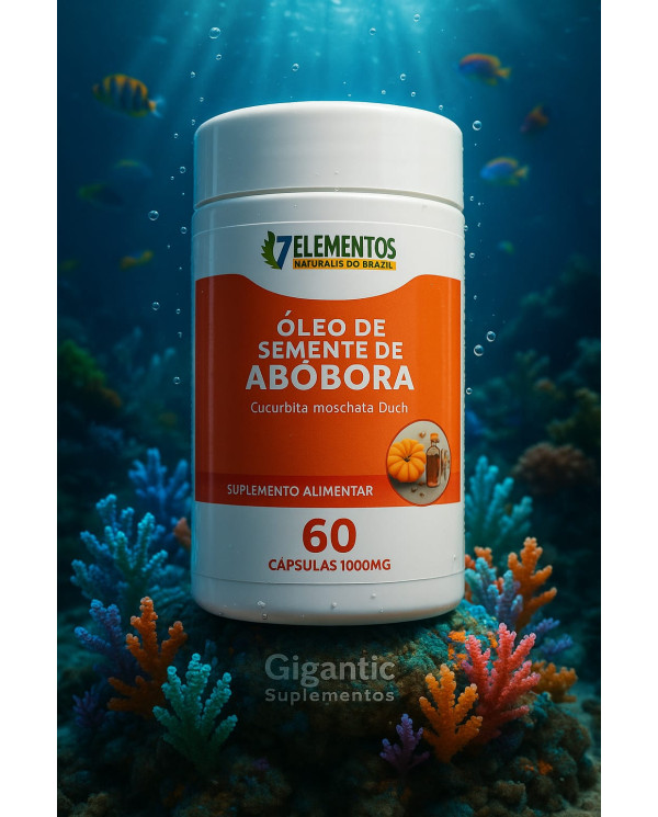 Óleo de Semente de Abóbora 1000mg 60 Cápsulas – 7 Elementos Naturalis do Brazil