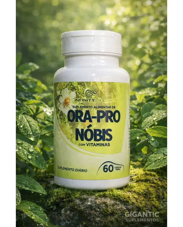 Ora-Pro-Nóbis com Vitaminas C B6 B7 B9 B12 InfinityLife 60 Cápsulas