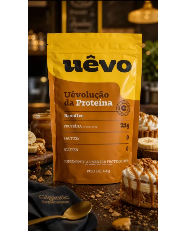 Uêvo Proteína em Pó 420g | 20g a 21g de Proteína | Zero Lactose | Não Contém Glúten