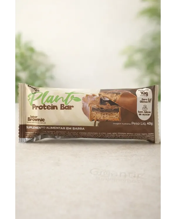 Barra Proteica Vegetal GoGreen Plant Protein Bar Brownie 40g Zero Açúcar Sem Glúten