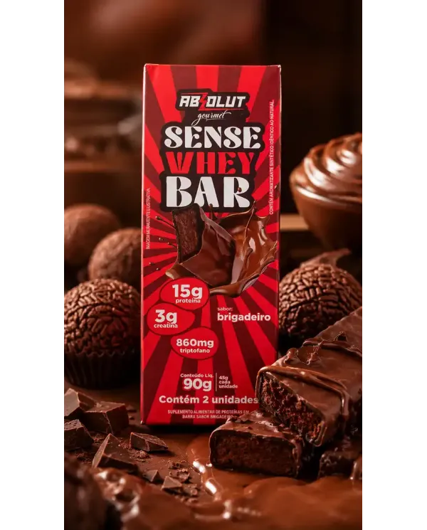 Absolut Nutrition Sense Whey Bar – Barra de Proteína com Creatina e Triptofano 90g (2 unidades)