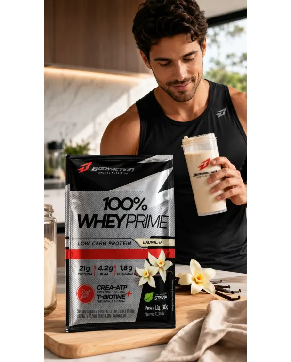 Comprar BodyAction 100% Whey Prime Sachê 30g — Gigantic Suplementos BodyAction 100% Whey Prime Low Carb Protein Sachê 30g — Proteína WPC com Creatina, BCAA e Glutamina