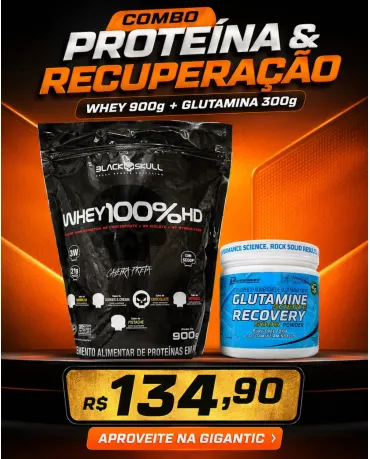 Combo Whey 100% HD Black Skull 900g + Glutamine Science 300g
