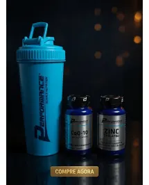 Combo Zinco Quelato + CoQ10 100mg + Coqueteleira Brinde