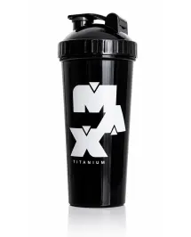 Coqueteleira Max Titanium 700ml com Misturador e Tampa Flip Preta