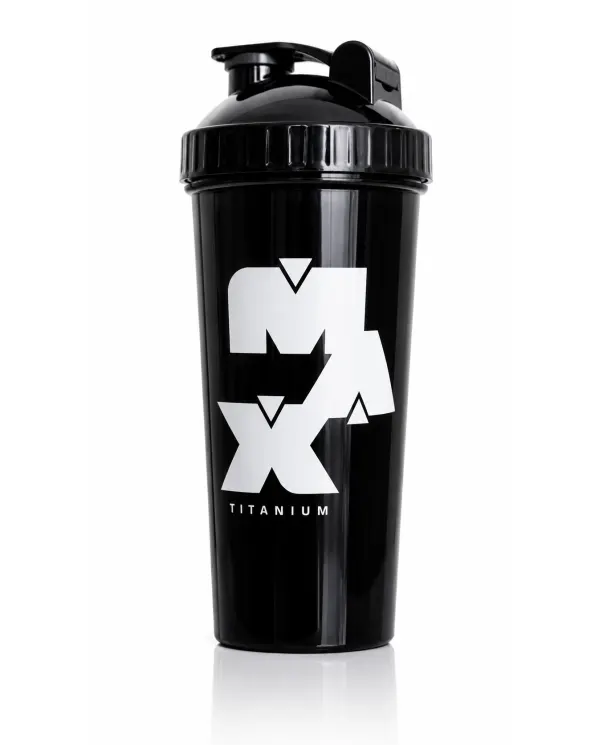 Coqueteleira Max Titanium 700ml com Misturador e Tampa Flip Preta