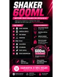 Coqueteleira Shaker New Nutrition 600ml resistente - foto 2 de 7