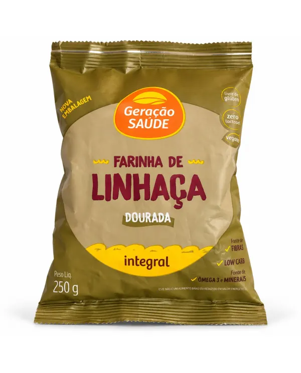 Farinha de Linhaça Dourada Integral Geração Saúde 250g pacote