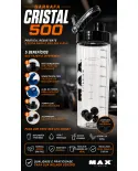 Comprar Garrafa Cristal 500 Max Titanium — Gigantic Suplementos Garrafa Coqueteleira Max Titanium Cristal 500 com halter misturador 500ml
