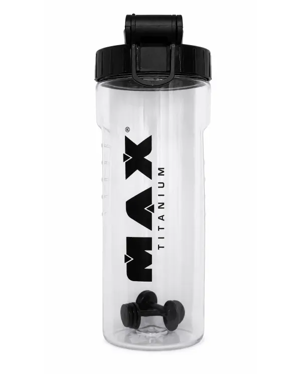 Comprar Garrafa Cristal 500 Max Titanium — Gigantic Suplementos Garrafa Coqueteleira Max Titanium Cristal 500 com halter misturador 500ml