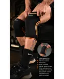 Joelheira Neoprene Prottector 5mm Knee Guards preta e laranja - foto 3 de 4