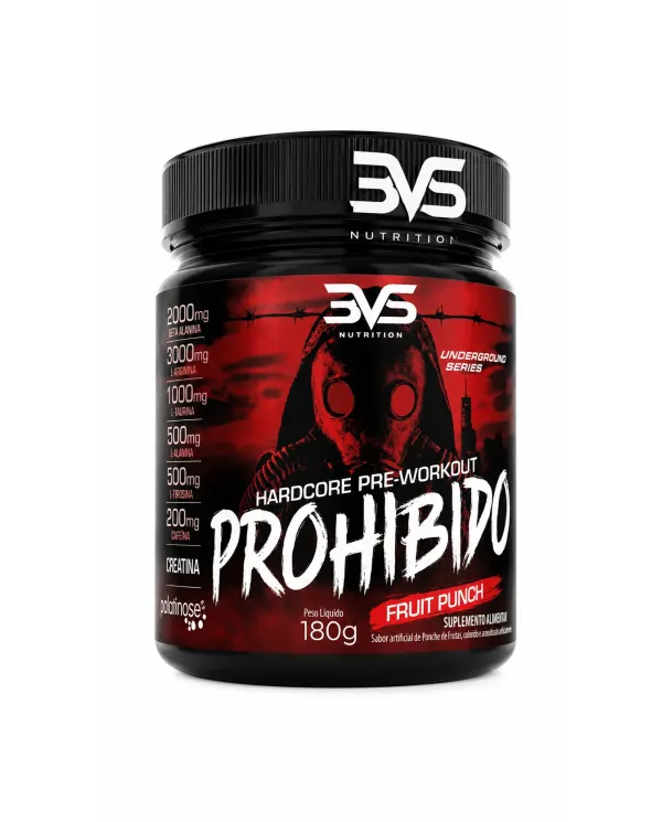 Pré-Treino Prohibido Hardcore Pre-Workout 180g - 3VS Nutrition
