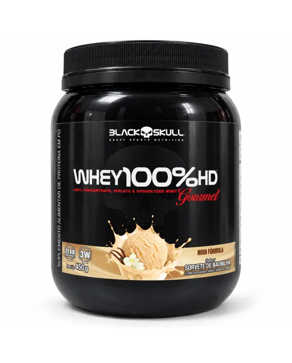 Whey 100% HD Gourmet 450g Black Skull - Proteína e Recuperação Muscular