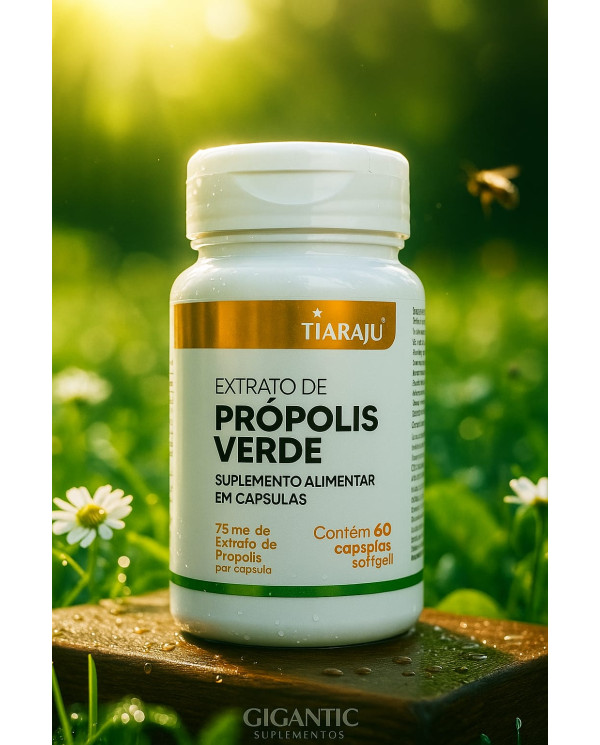 Extrato de Própolis Verde Tiaraju 75mg 60 caps softgel – Imunidade e Proteção Natural em Cápsulas
