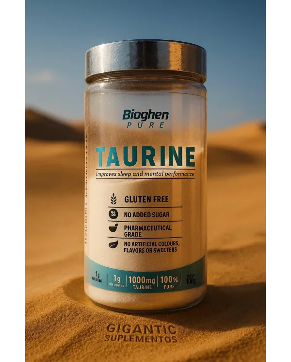 Taurina Pura 100g Bioghen – Suplemento Natural Sem Açúcar e Sem Glúten