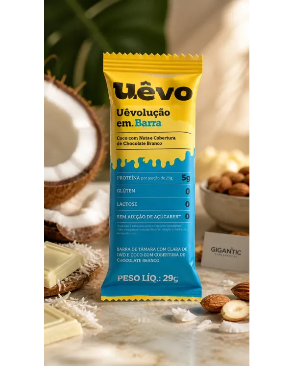 Uêvo Uêvolução em Barra 29g Proteica Zero Açúcar Sem Glúten Sem Lactose
