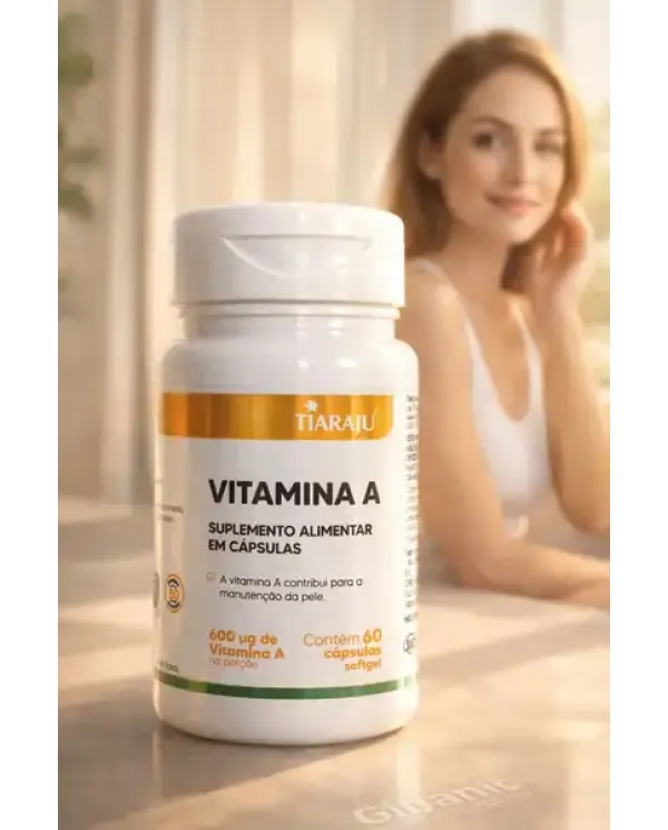 Vitamina A 600mcg 60 Cápsulas Softgel Suplemento Alimentar Tiaraju