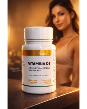Vitamina D3 2000 UI Tiaraju 60 Cápsulas Softgel Suplemento Alimentar Vitamina D3 2000 UI Tiaraju 60 Cápsulas Softgel Suplemento Alimentar