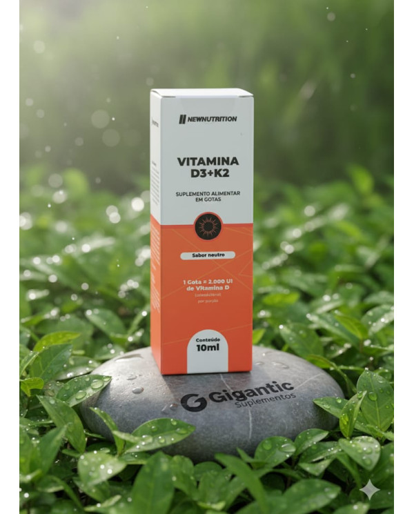 Vitamina D3 + K2 NewNutrition 10ml Suplemento Alimentar em Gotas - Sabor Neutro Vitamina D3 + K2 NewNutrition 10ml Suplemento Alimentar em Gotas - Sabor Neutro