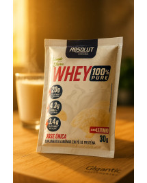 Whey Protein 100% Pure Absolut Nutrition 30g – 20g Proteína por Dose, Adoçado com Stevia